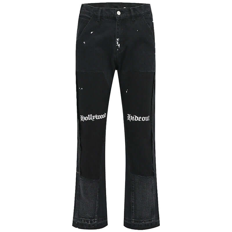 high street flared pants for men front view